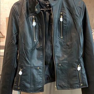 New LuLus Black Vegan Leather Jacket
